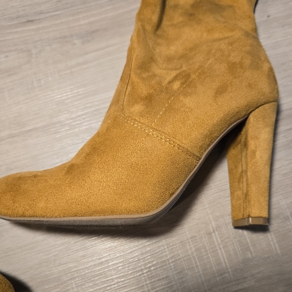 Wild Diva Lounge Amaya Women's Over The Knee Tie Up High Block Heel Dress Boots - Picture 7 of 14